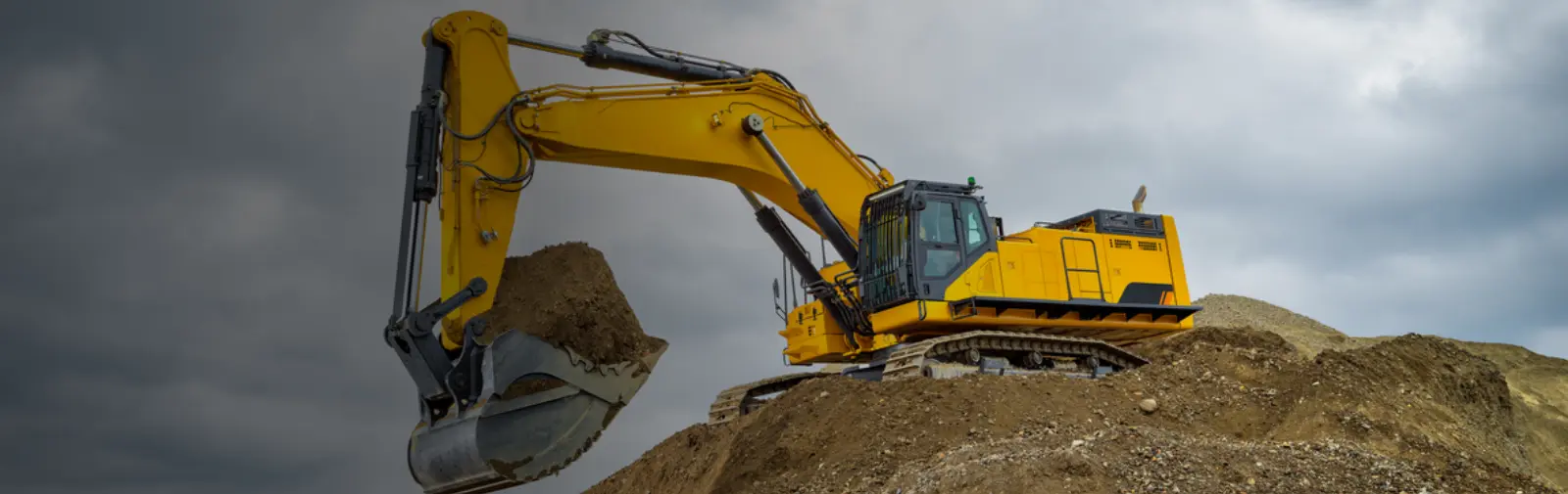 A digger in Australia moving earth